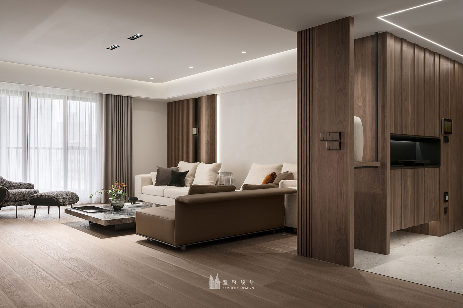 現代風設計、輕奢風、客廳設計、 living area、living room design、海島型木地板