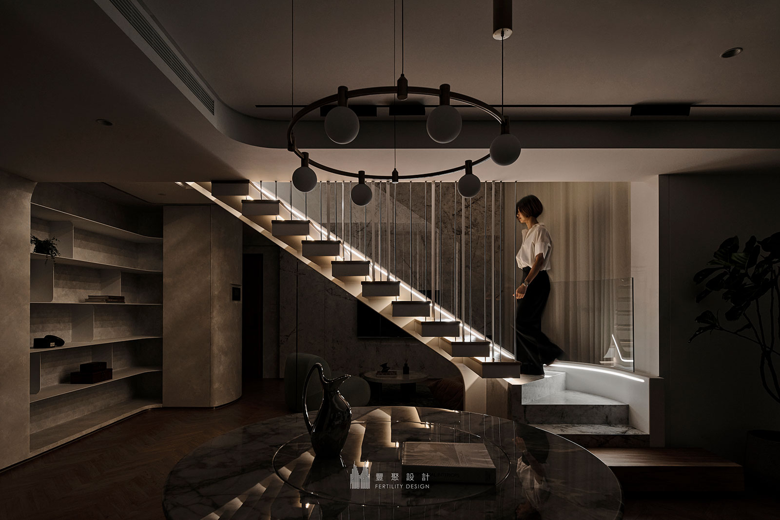 樓中樓設計、豪宅設計、樓梯設計、餐廳設計、dining luxury
