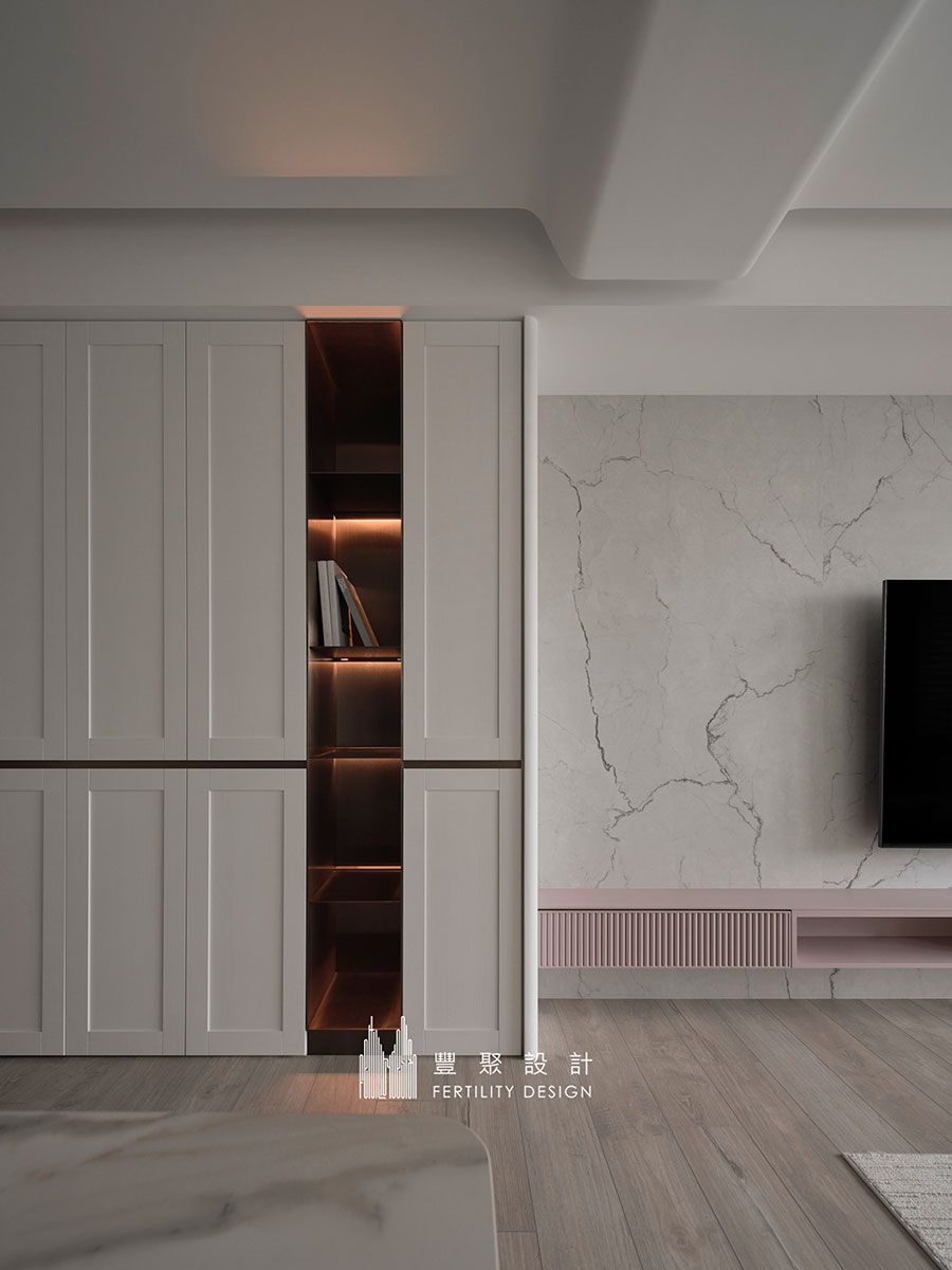 客變設計、台中室內設計、輕奢風設計、輕美式設計、框形木百葉